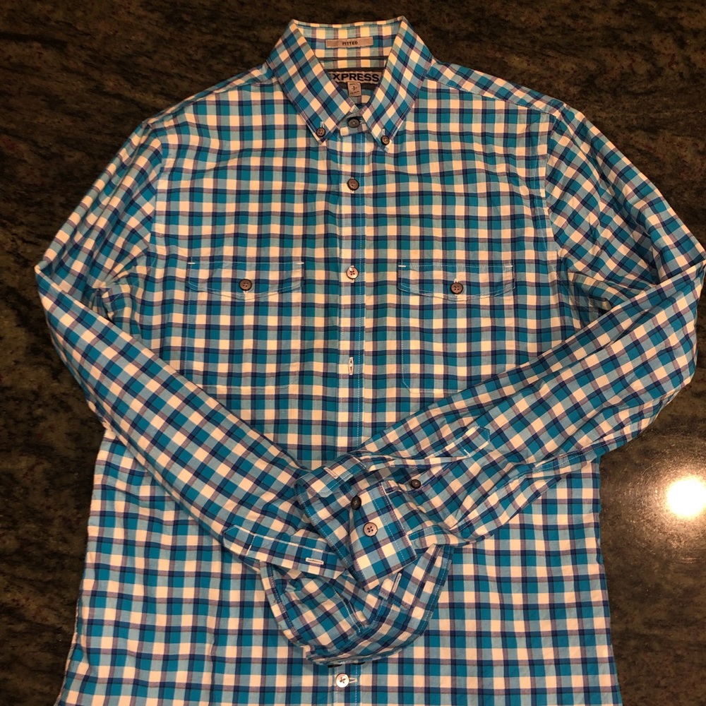 Express Men’s Fitted Dress Shirt Size S - Picture 3 of 3